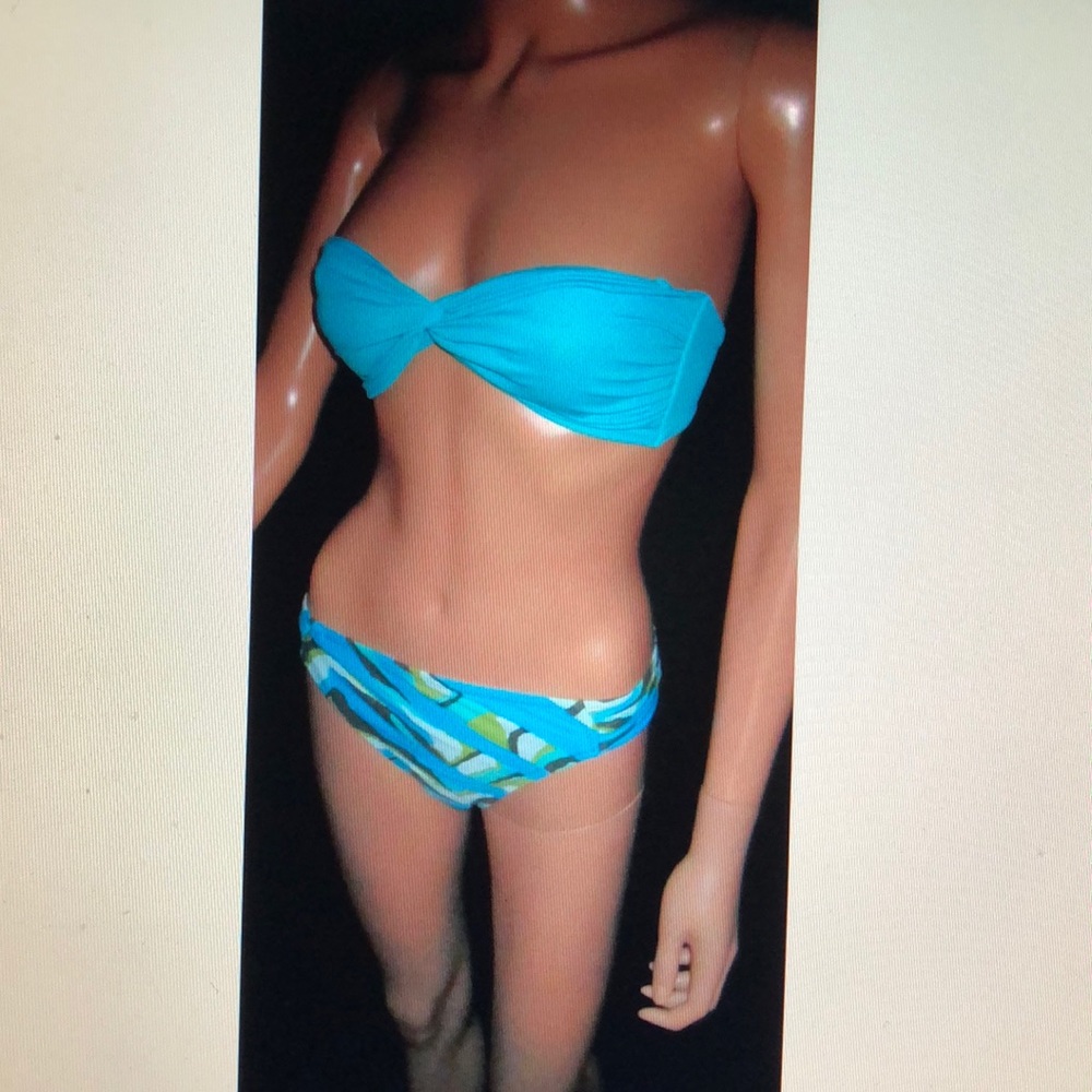 Victoria's Secret Turquoise Strapless Bikini M S